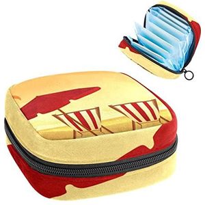 Maandverband Opbergtas,Draagbare maandverband Opbergzak,Ligstoel, Meerkleurig, 4.7x6.6x6.6 in/12x17x17 cm