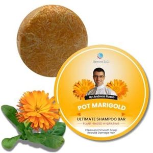 Solid Shampoo Bar – Organische shampoo en conditioner bar voor jeukende hoofdhuid, shampoo voor mannen en vrouwen voor dunner wordend haar, ruw haar en zijdeachtig (pot goudsbloem)