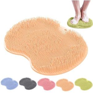 Shower Foot and Back Scrubber Massage Pad, Shower Foot Scrubber Mat with Non-Slip Suction Cups, Wall Mounted Massage Pad(E)