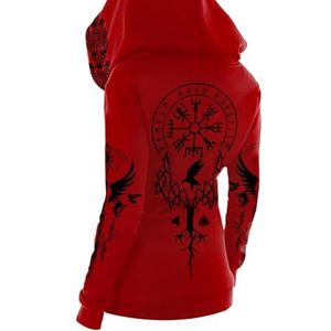 MYZTTZR Noorse Mythologie Odin Heren Zip Hoodie Viking Raaf Yggdrasil Tatoeage 3D-print Dames Sweatshirt Middeleeuws Walhalla Cadeau,Yggdrasil,3XL