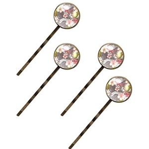 Tropische Bloemen Flamingo Print Haar Clips Voor Vrouwen Meisjes, 4 Pack Haar Haarspeldjes Bobby Pins Haarspelden Accessoires Geschenken