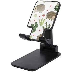 Egel en cactus opvouwbare mobiele telefoonhouder standaard voor bureau hoek in hoogte verstelbaar zwart stijl