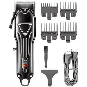 Tondeuse voor mannen, professionele draadloze kapperstrimmer, verstelbare draagbare snijmachine, digitale displaytrimmer voor mannen