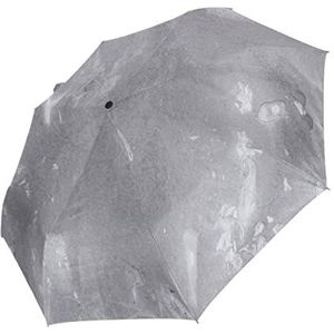 Marmer Grijze Inkt Vintage Automatische Opvouwbare Paraplu UV-bescherming Auto Open Sluiten Vouwen Winddicht Zonneblokkering voor Reizen Strand