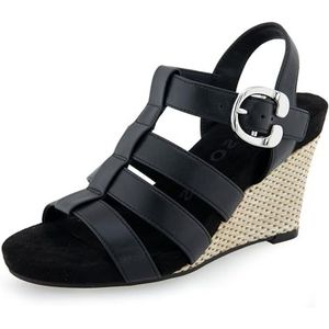 Aerosoles Paige Wedge sandaal voor dames, Zwart Pu, 43 EU