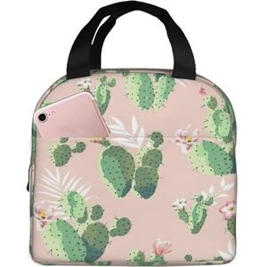 SUHNGE Cactus Patroon Print Geïsoleerde Lunch Tas Rolltop Lunch Box Tote Tas voor Vrouwen, Mannen, Volwassenen en Tieners