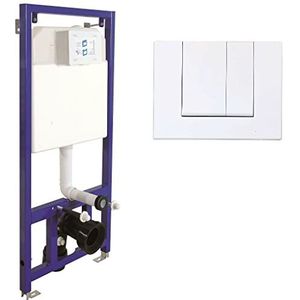 Voorwandelement inbouw toilet inbouwspoelbak spoelbakken ECO voorwandspoelbak montageelement hangwand element + drukknop (drukplaat 3)