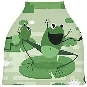 Groene Kikker Zingen Baby Autostoelhoes Luifel Stretchy Verpleging Covers Ademend Winddicht Winter Sjaal voor Baby Borstvoeding Jongens Meisjes