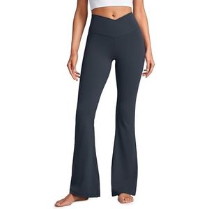CRZ YOGA Dames Butterluxe Bootcut Flare Broek Yoga Leggings Crossover Hoge Taille Opaque Sportbroek Fitness Broek - 31''/33'' echte marine XL