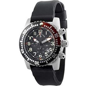 Zeno-Watch herenhorloge - Airplane Diver Quartz chronograaf Numbers, zwart/rood - 6349Q-Chrono-a1-7