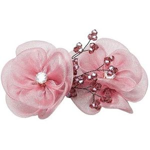 Zijden Bloem Kristal Haaraccessoires Moeders Haarspeld Veelzijdige Veerclip(pink)