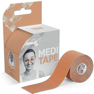 Medi-Tape Sport 5m - latexvrije kinesiologie tape met 150% elasticiteit, ademend en waterdicht fysio tape voor ultieme grip, Kinesio tape in beige