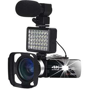 Videocamera, 4K videocamera 4 8MP 18X Digitale zoomcamera's for Vlog-opname Vlogging Camera 3.0Inch 270 graden Flip Screen Camcorder(Standard,Blue)