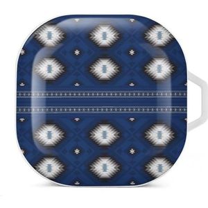 Native American Southwest Pattern Earbuds Case Compatibel met Samsung Hard Shell Beschermhoes Wit-Stijl