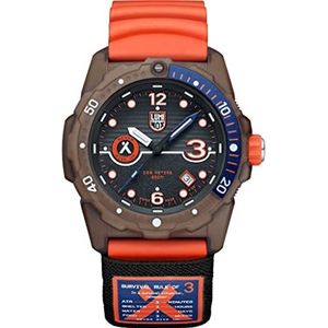 Luminox Unisex-Adult Analoge Zwitsers Quartz Horloge met Rubberen Band XB.3729.ECO, Bruin, Orange, Modern