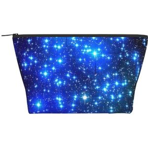 FZGGWYHL Blauwe Glanzende Sterren Gedrukte Dagelijkse Opbergtas Reistoilettas Kosmetische Zak, Zwart, Eén maat, Tas Organizer