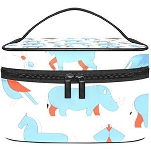 Wild Life Dieren Make-up Organizer Bag, Reizen Make-up Tas Organizer Case Draagbare Cosmetische Tas voor Vrouwen en Meisjes Toiletartikelen, Meerkleurig, 22.5x15x13.8cm/8.9x5.9x5.4in