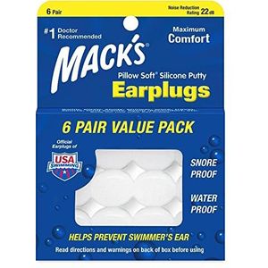 Mack's Pillow Soft Siliconen Oordopjes - 1 Pak van 6 paar