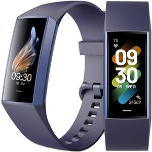 INDYGO - C80 Smartwatch - Horloge met GPS, telefoon, stappenteller, Bluetooth - Dames fitnesshorloge - Heren fitnesshorloge - IP67 waterbestendig - Sporthorloge - AMOLED- en magnetisch opladen - Blauw