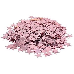 Feestdecoraties 15 g/zak goud zilveren sterren pailletten 6 mm 10 mm acryl laser confetti hagelslag tafel scatters voor bruiloft verjaardagsfeestje decoratie (kleur: SC09 roségoud, maat: 6 mm)