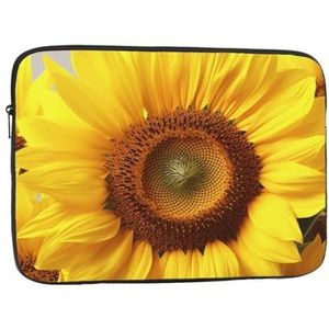 Geel Zonnebloem Print Laptop Case Waterdichte Schokbestendige Laptop Protector Computer Sleeve Cover Voor Kantoor Werk 15 inch