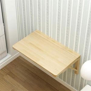 JAVYPPT Vouwbare wandgemonteerde drop-leaf tafel wandgemonteerde drop leaf tafel, opvouwbare drijvende laptopbureau, ruimtebesparende hangtafel voor studeerkamer, computerbureau, keuken en eetkamer