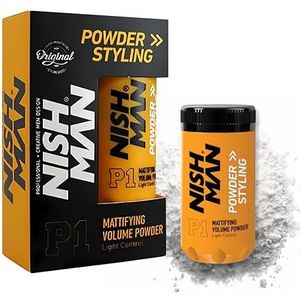 NISHMAN Hair Styling Powder P1 - Mattifying Volume Light Control 20g - Maximale Volumeboost en Textuur - Perfecte Haarstyling Poeder voor Flexibele Hold en Matte Finish