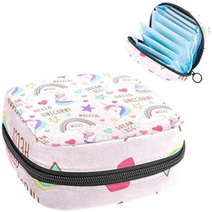 Opbergtas voor maandverband, menstruatiekit tas voor school, menstruatiecup zakje, maandverband organizer, roze magisch eenhoornpatroon