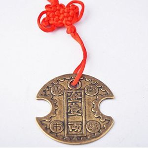 Feng Shui Nanbu Wealth Lock Coin Amulet Bedel W Gratis Mxsabrina Rode String Armband SKU:Y1005