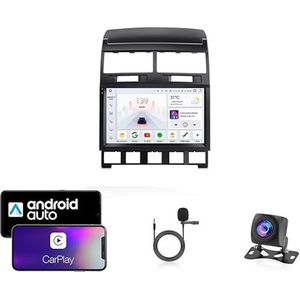 9 Inch Autoradio Compatibel voor Volkswagen Touareg 2002-2010 met GPS Navigatie CarPlay Android Auto Acht-Core 4G Bluetooth WiFi MirrorLink Stuurwiel Afstandsbediening(T4 8 Core 4G+Wifi 4G+64G)