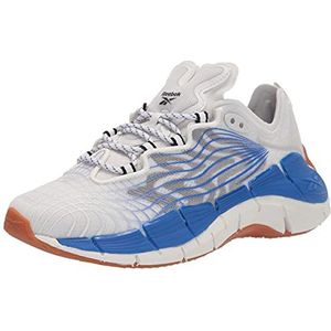 Reebok unisex adult Zig Kinetica Ii Sneaker, Morning Fog/White/Court Blue, 13.5 Women 12 Men US