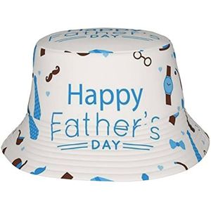 Hawaii Bucket Hoed met bloemenprint, uniseks, lichtgewicht schattige polyester emmerhoed voor reizen, vissen, zonnehoed, Vaderdag Liefde Papa, Eén Maat