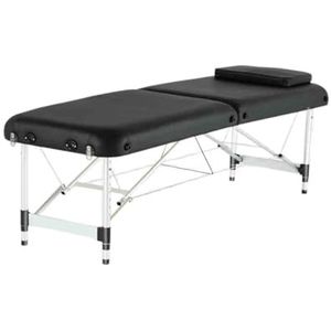 CQCCQ In hoogte verstelbare opvouwbare massagebed, schoonheidstherapie, tatoeage, draagbaar bed, geschikt for spa-salon, gemakkelijk mee te nemen(Black,185x70x51-78cm)