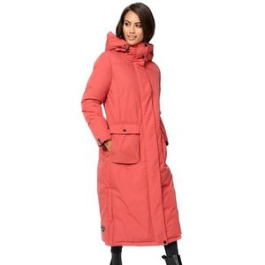 Navahoo B983 Winterjas voor dames, lange warme lange winterjas met capuchon, rood (rouge), XL