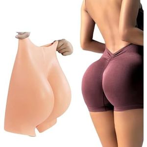 Adima Siliconen Buttock Enhancement Broek Shapewear Butt Hip Pads Lifting Slipje Fake Butt Open Crotch Panty voor Vrouwen Transgender,ivoor,1.2cm
