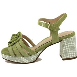 PieSanto - 240277 sandalen met hak van groen suède voor dames, nephrit 36032, 40 EU