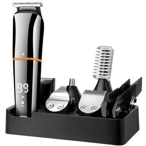 Tondeuses voor mannen, 6 in 1 Multi Tondeuse Mannen Gezichtsbehandeling, Baard, Body Grooming Kits Elektrische Tondeuse Neus Oor Trimer Oplaadbaar