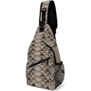 Kleurrijke Snake Skin Reizen Crossbody Tas Sling Rugzak Wandelen Borst Schoudertas Fanny Pack Dagrugzak Geschenken voor Vrouwen Mannen