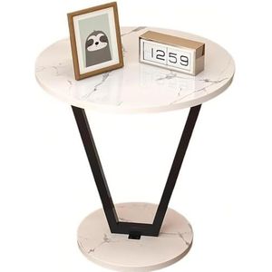 Mid Century Modern Round End Table, Round Accent Tables, Metal Frame Side Tables, Modern Small Coffee Table, for Bedroom, Living Room, Balcony,04
