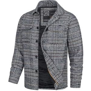 Indicode Heren Henderson Jacket | Langarmhemd gevoerde overgangsjack Charcoal Mix M