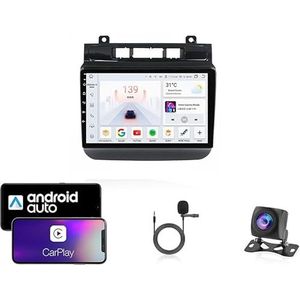 9 Inch Autoradio Compatibel voor Volkswagen Touareg 2011-2017 met GPS Navigatie CarPlay Android Auto Acht-Core 4G Bluetooth WiFi MirrorLink Stuurwiel Afstandsbediening(T4 8 Core 4G+Wifi 4G+64G)