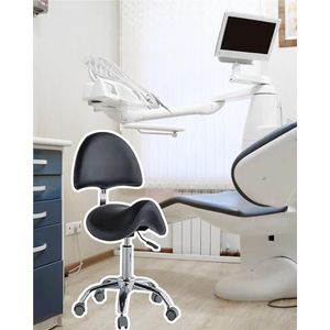 JAVPTAV Zadelstoel, zadelstoel verlichten pijn tandheelkundige kliniek rolstoel met rugleuning, dik kussen ergonomische kruk Heavy Duty, keukendraaistoel voor verbetering van de houding