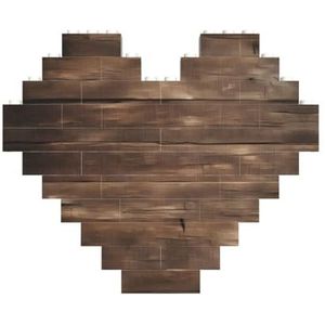 Rustieke oude schuur hout legpuzzel - hartvormige bouwstenen puzzel-leuk en stressverlichtend puzzelspel