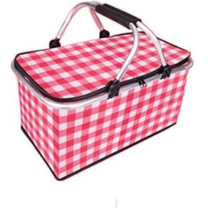 Picknickmand Rugzak Geïsoleerde Koeltas Opvouwbare Picknickmandkoeler Lekvrije Draagbare Geïsoleerde Voedselverwarmerzakken Picknickmand (Color : Rot, Size : 43 * 23 * 4cm)