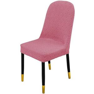 Eetkamerstoelhoes, eetkamerstoelhoezen, Stretch eetkamerstoelhoezen, afneembare stoelhoes met elastische onderkant gebogen rugleuning stoelhoezen wasbaar for woonkamer-roze-set van 2(Color:Pink)