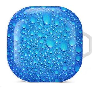 Waterdruppels op glazen oordopjes hoesje compatibel met Samsung Hard Shell beschermhoes witte stijl
