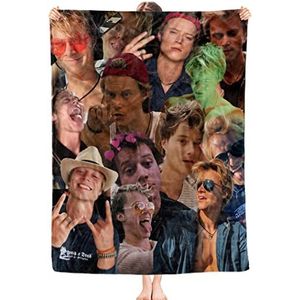 RPSRLS JJ Maybank deken flanel airconditioning deken zachte lichtgewicht warme plaid voor bank bed bank reizen cadeau 127 x 101 cm