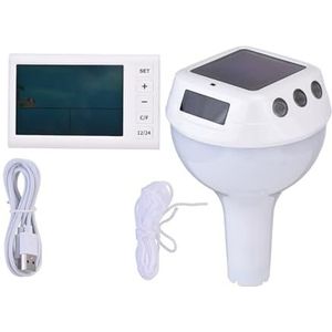 Zwembadthermometer, Zwembadthermometer op zonne-energie met RGB-omgevingsverlichting, zwembadtemperatuursensor