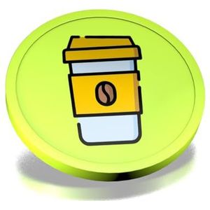 CombiCraft Koffie-To-Go consumptiemunten lime groen - munten met een opdruk van koffiebeker to go - diameter 29 mm - verpakking 100 stuks - handig betaalmiddel voor festivals, evenementen en horeca