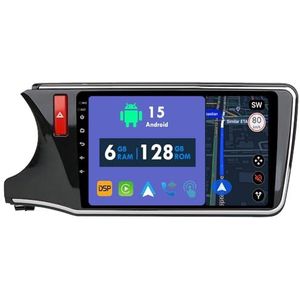 RoverOne Autoradio GPS voor Honda City Greiz Gienia 2015-2018 Carplay Android Auto Stereo Hoofdeenheid Bluetooth WiFi Radio Speler Sat Navigatie